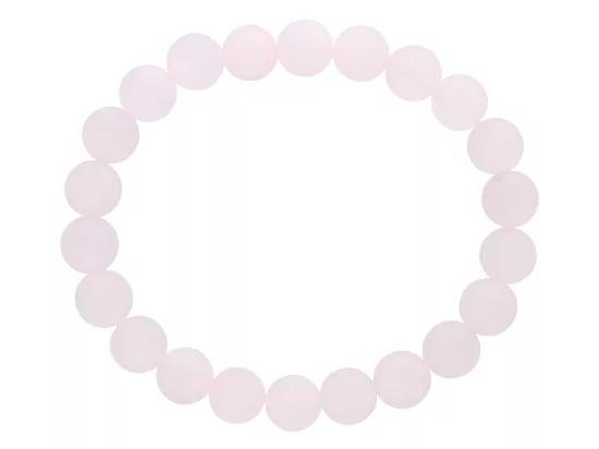 R2W95 BRANSOLETKA KWARC RÓŻOWY MATOWY KULE 8,5 mm