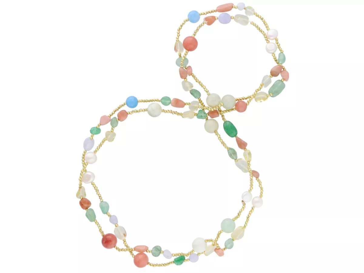 N3O48 NASZYJNIK MIX KAMIENI PERŁA NATURALNA I KRYSZTAŁKI