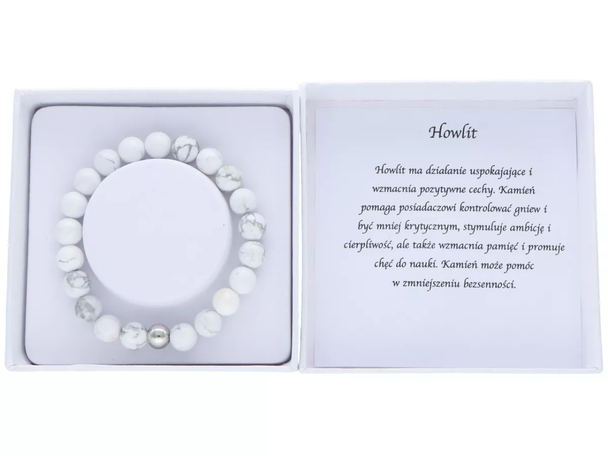 R3O44 BRANSOLETKA HOWLIT KULE 8 mm W PUDEŁKU