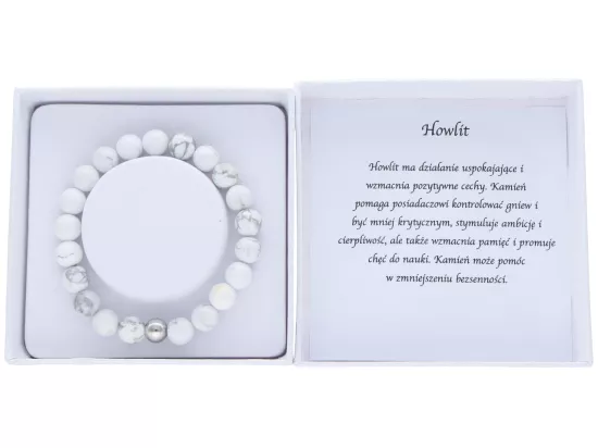 R3O44 BRANSOLETKA HOWLIT KULE 8 mm W PUDEŁKU