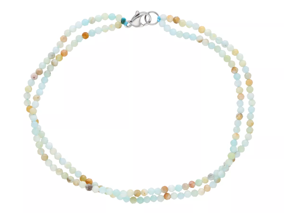 R3B55 BRANSOLETKA AMAZONIT KULE FASETOWANE 2,5 mm