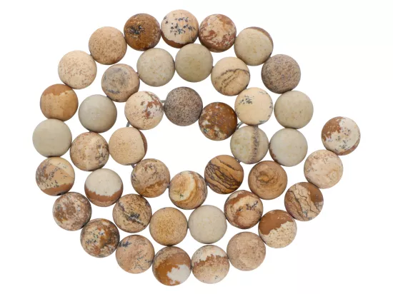 K6Y41 JASPIS OBRAZKOWY KULE MATOWE 8,5 mm - 1 SZNUR