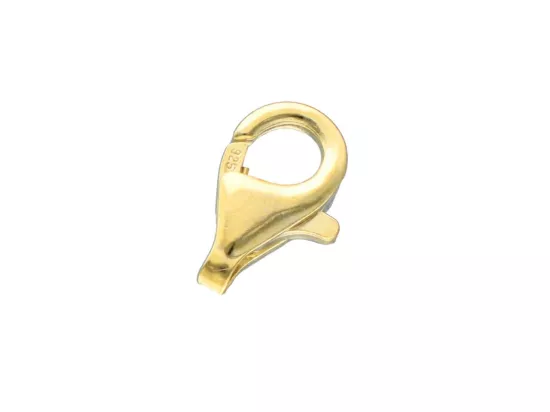 P3H50 ZAPIĘCIE KARABIŃCZYK 9 mm SREBRO 925 POZŁACANE - 1 SZTUKA