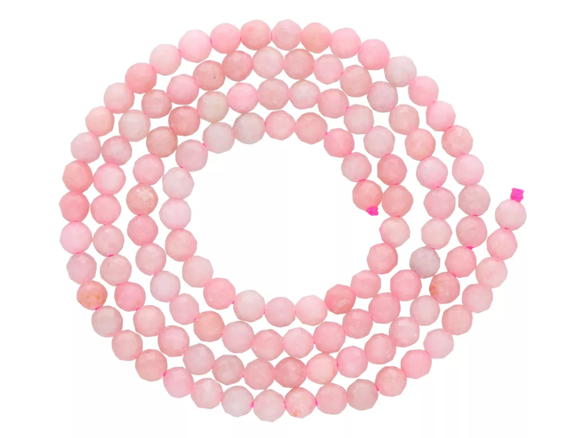 K7M75 OPAL RÓŻOWY KULE FASETOWANE 3 mm - 1 SZNUR