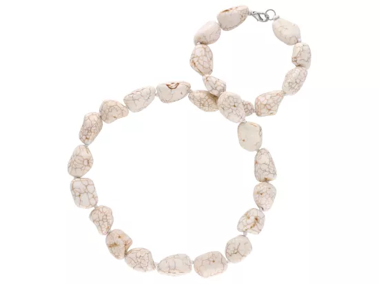 N1Y04 NASZYJNIK HOWLIT BIAŁY BRYŁKI