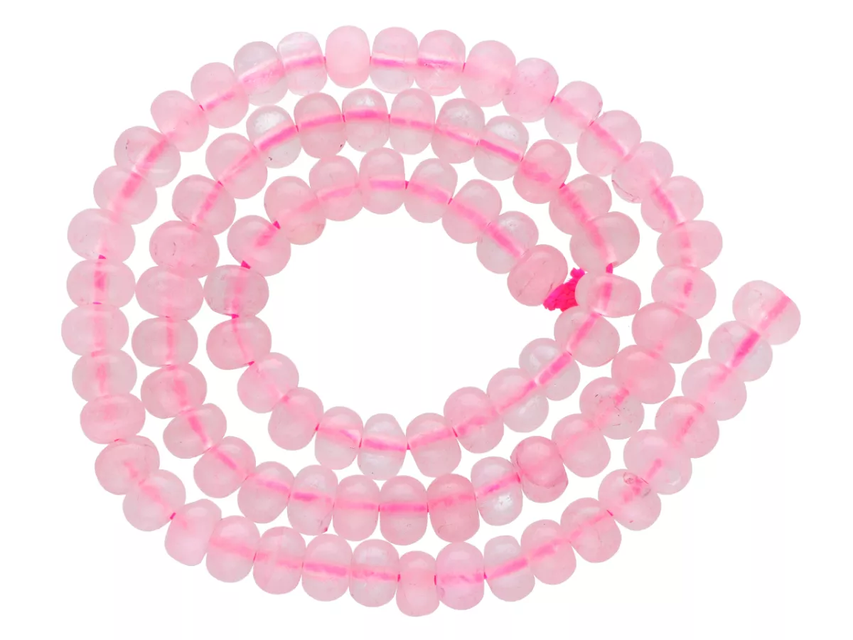 K6X12 KWARC RÓŻOWY TALERZYKI 6,5 mm - 1 SZNUR