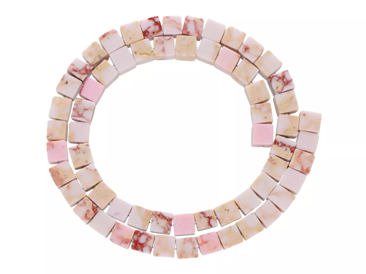 K7L17 JASPIS CESARSKI KOSTKI 6/6 mm - 1 SZNUR