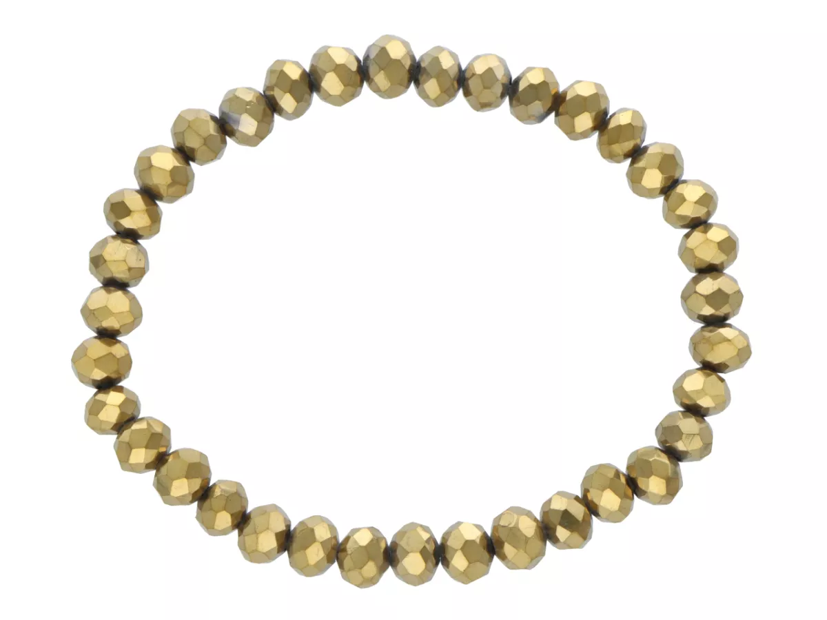 R4C95 BRANSOLETKA KRYSZTAŁKI 6 mm NA GUMCE