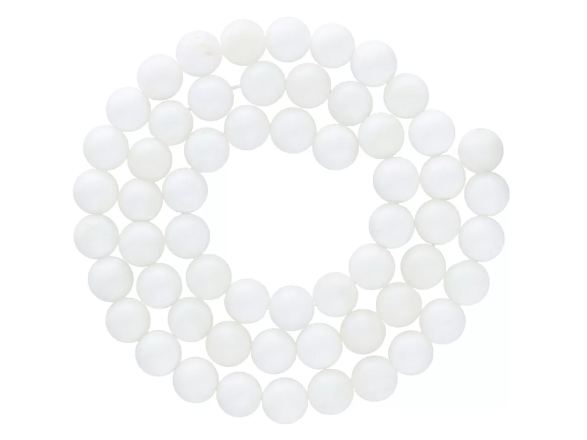 K6C06 AGAT BIAŁY CRYSTAL KULE 6 mm - 1 SZNUR