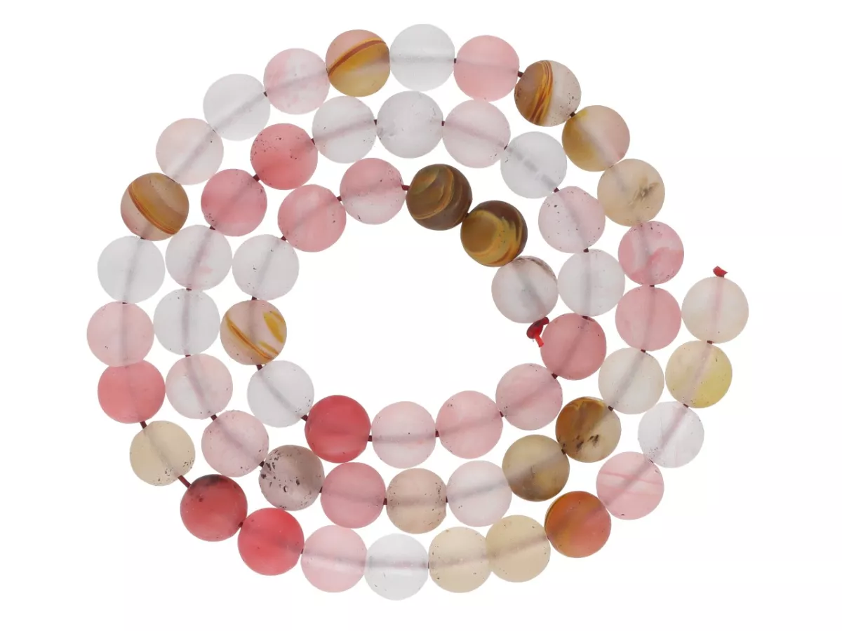 K7B87 KWARC ARBUZI MATOWY KULE 6,5 mm - 1 SZNUR