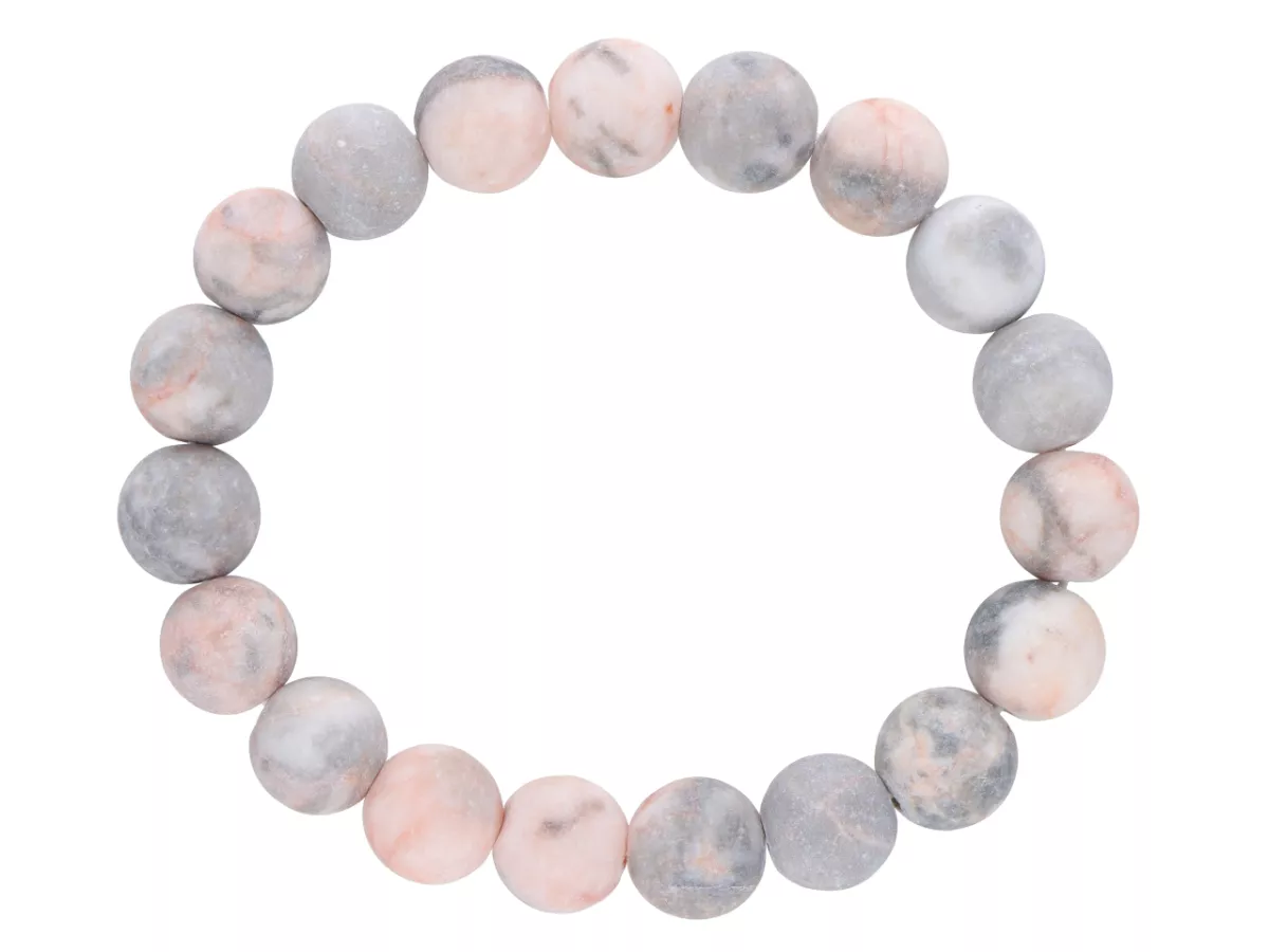 R3A98 BRANSOLETKA RODONIT MATOWY KULE 10,5 mm