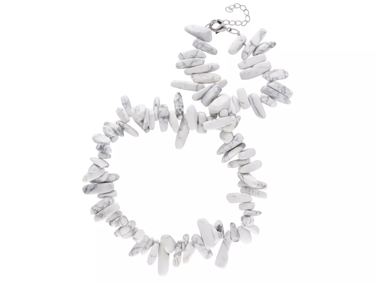 N1Z37 NASZYJNIK HOWLIT BIAŁY