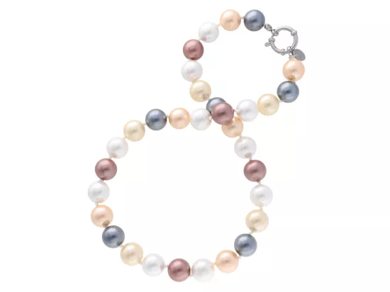 N2J91 NASZYJNIK PERŁA MAJORKA KULE 12 mm