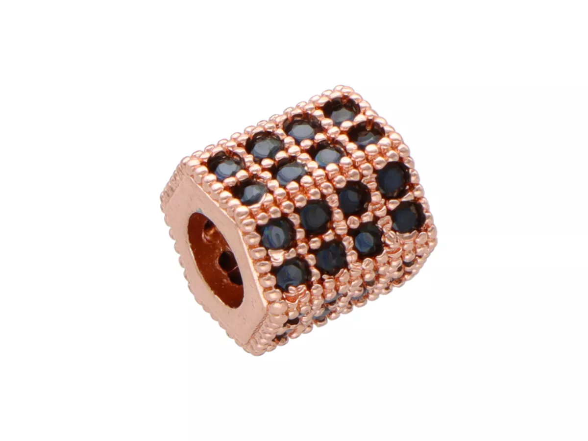 P5L51 PRZEKŁADKA OZDOBNA Z MIEDZI Z CYRKONIAMI - 1 SZTUKA