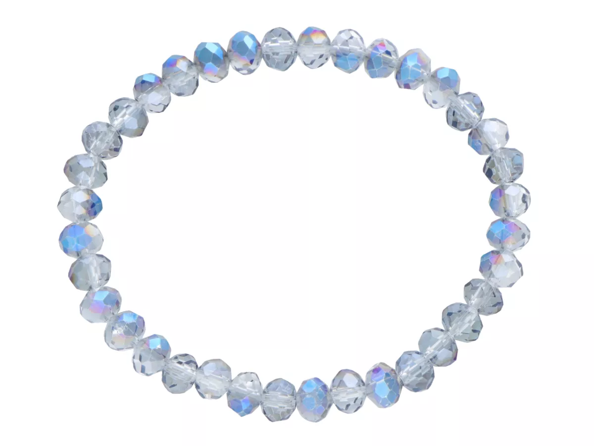 R4C85 BRANSOLETKA KRYSZTAŁKI 6 mm NA GUMCE