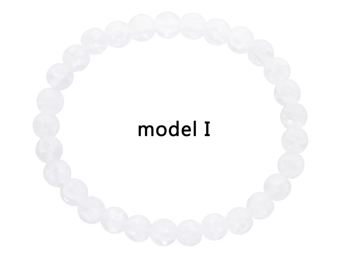 R4J84 BRANSOLETKA KRYSZTAŁ LODOWY KULE 6,5 mm