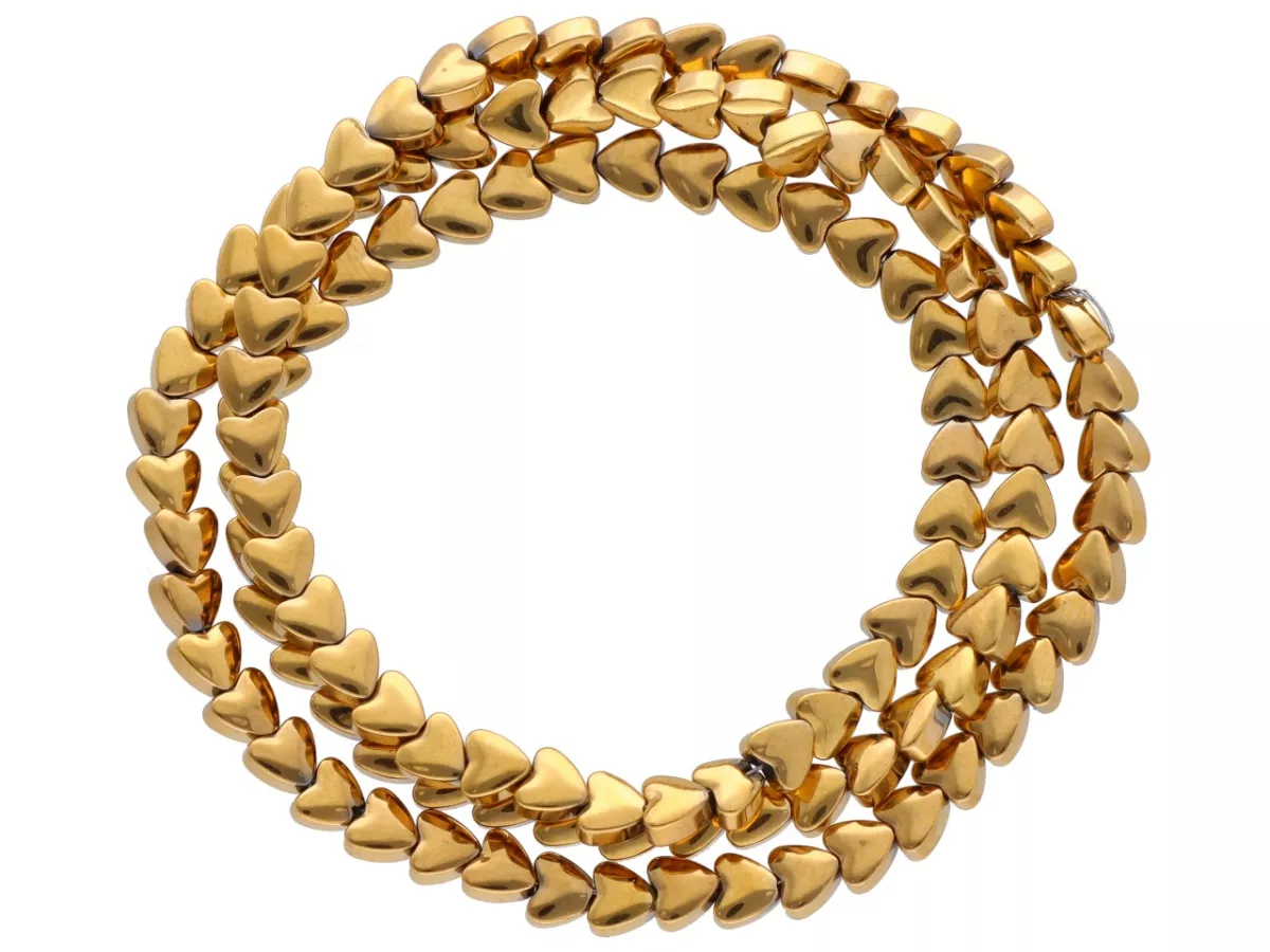 K7O98 HEMATYT MIODOWY SERCE 4/4 mm - 1 SZNUR