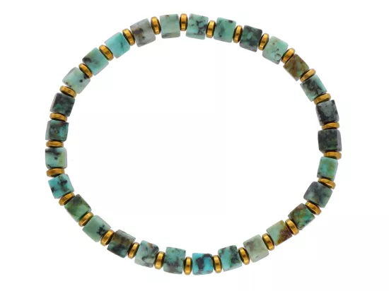 R4O75 BRANSOLETKA TURKUS AFRYKAŃSKI I HEMATYT
