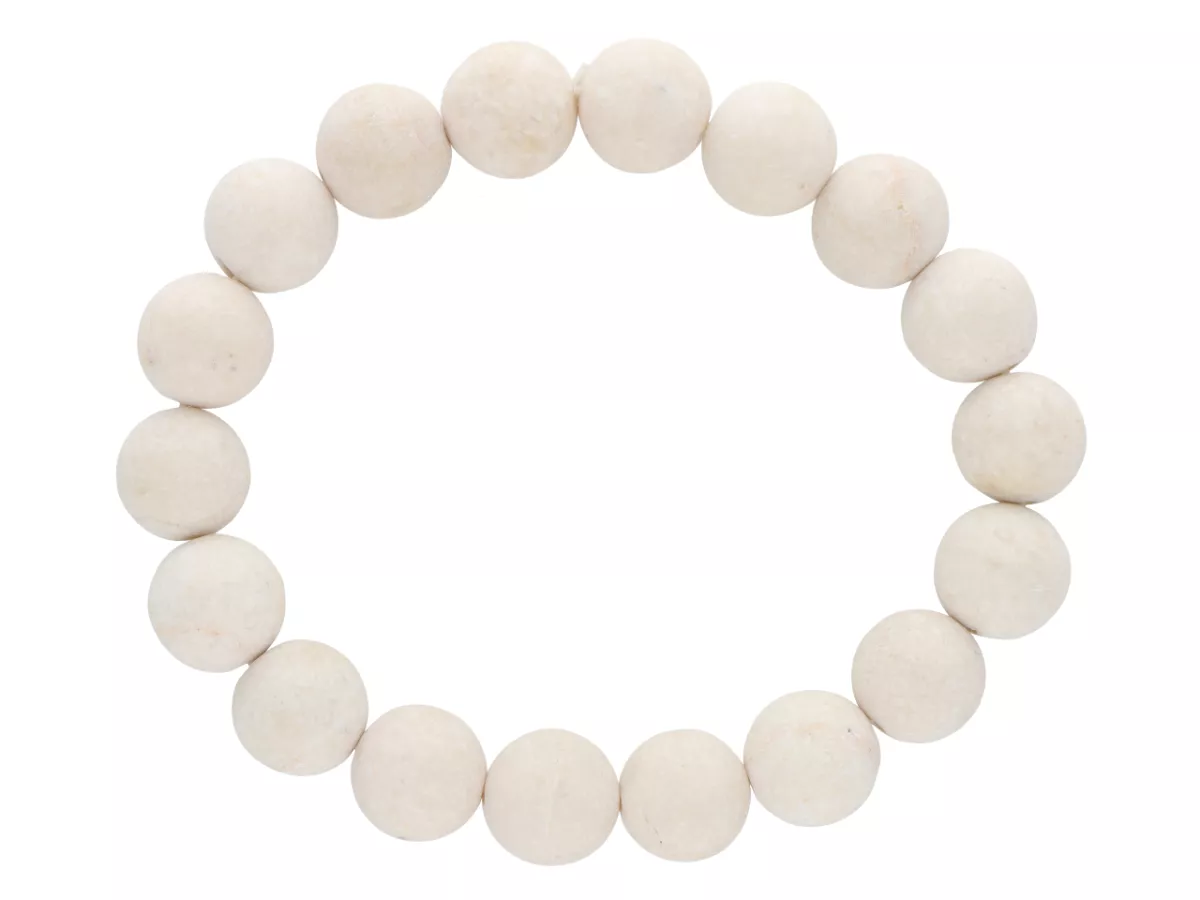 R3A96 BRANSOLETKA KAMIEŃ RZECZNY MATOWY KULE 10,5 mm