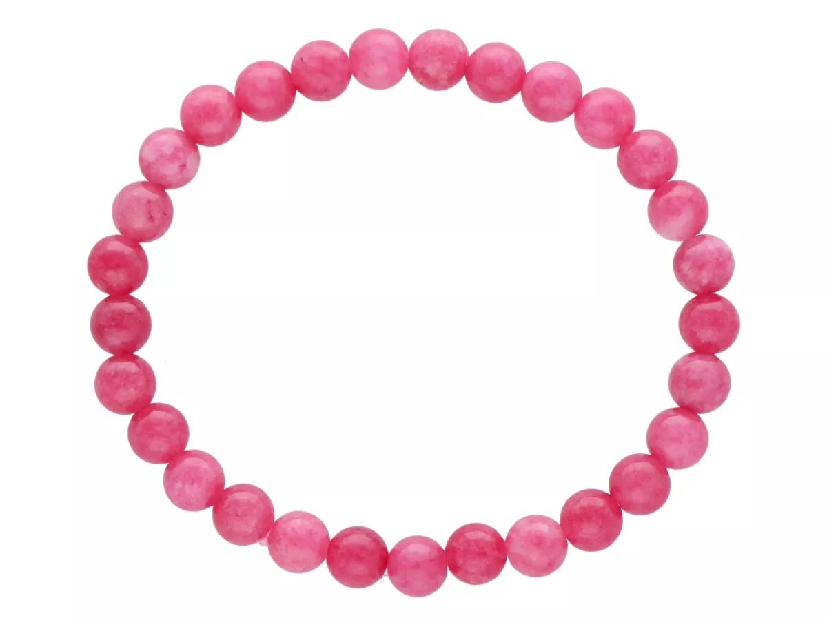 R3N74 BRANSOLETKA RODONIT CZERWONY KULE 6,5 mm