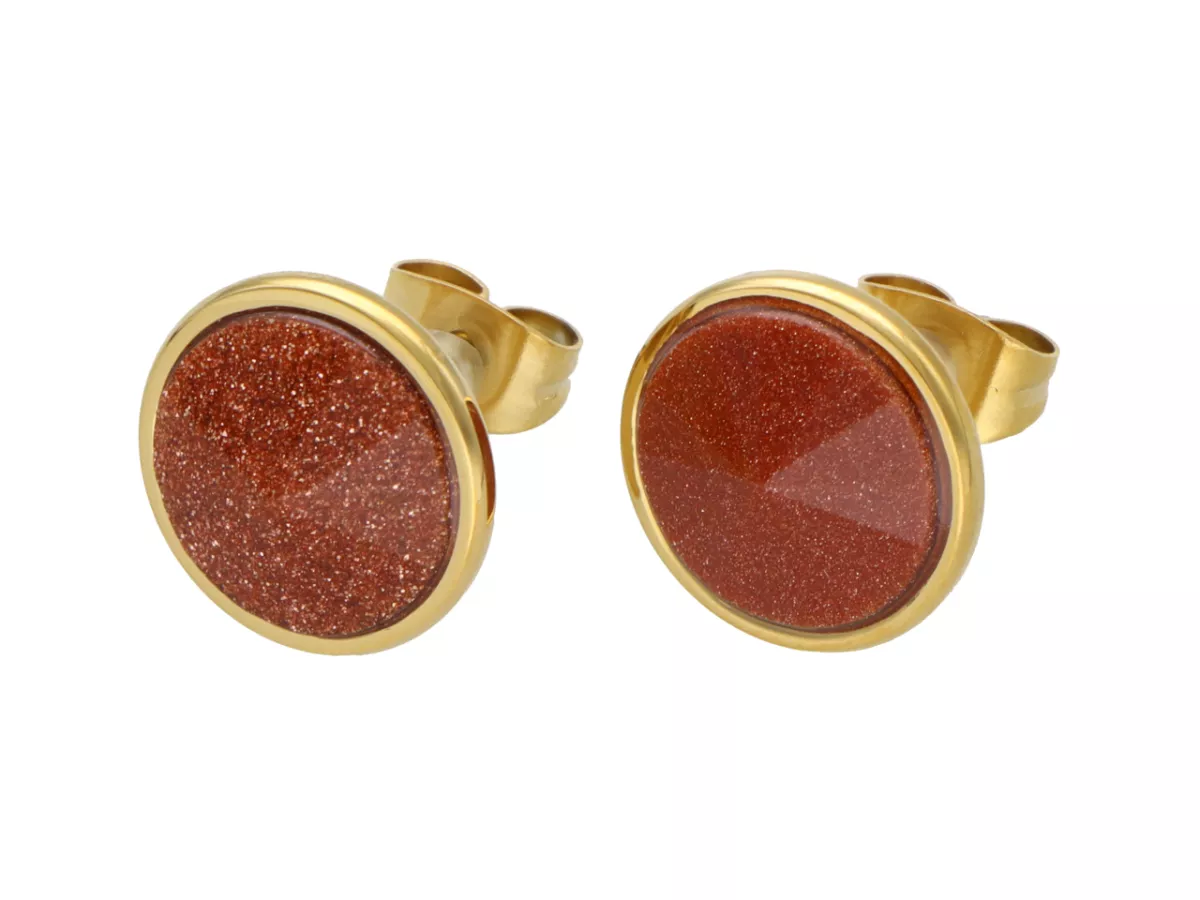 U1W49 KOLCZYKI PIASEK PUSTYNI I STAL CHIRURGICZNA 1 PARA