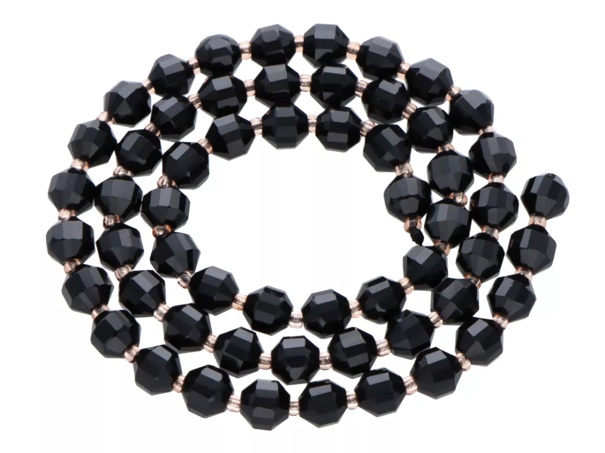 K7E36 AGAT CZARNY KULE FASETOWANE 5,5 mm - 1 SZNUR