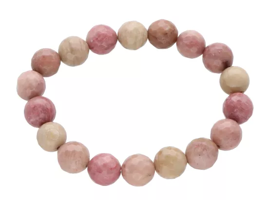 R3U01 BRANSOLETKA RODONIT KULE FASETOWANE 10 mm