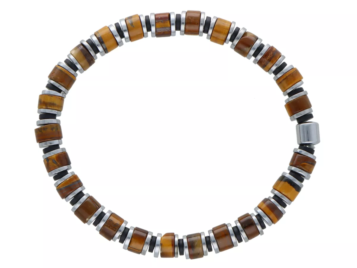 R4O54 BRANSOLETKA TYGRYSIE OKO KAMIEŃ TYGRYSI I HEMATYT