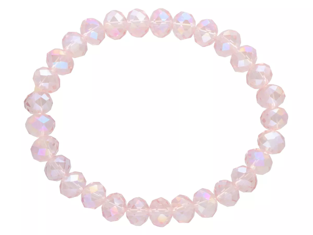 R1S84 BRANSOLETKA KRYSZTAŁKI NA GUMCE 8 mm