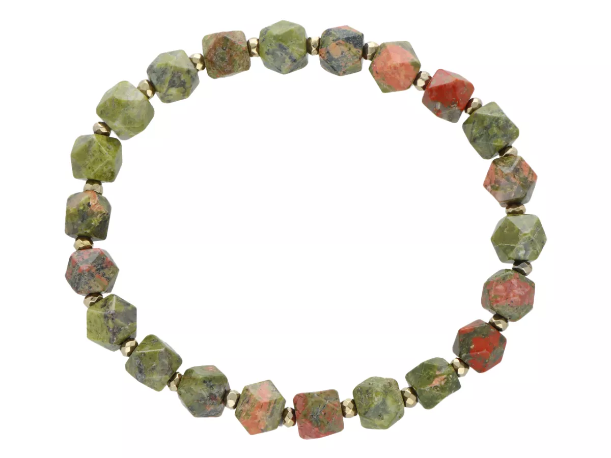 R5E46 BRANSOLETKA UNAKIT I HEMATYT