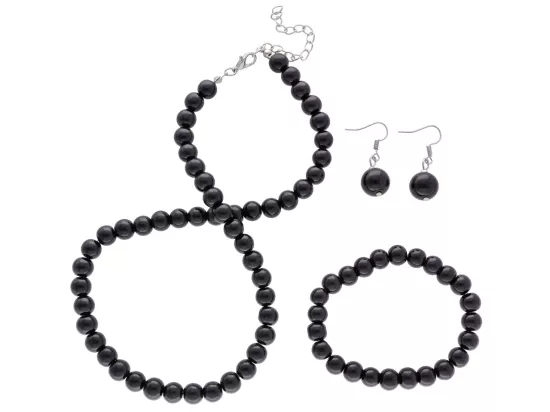 N1R30 KOMPLET BIŻUTERII - SZKLANE PERŁY