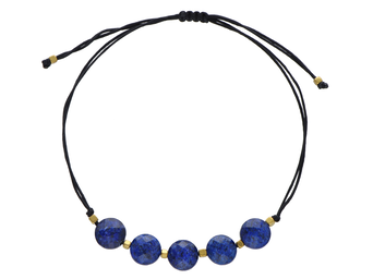 R4N08 BRANSOLETKA SHAMBALLA LAPIS LAZULI DYSK FASETOWANY