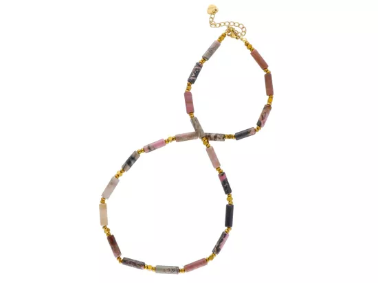 N3M74 NASZYJNIK RODONIT I HEMATYT