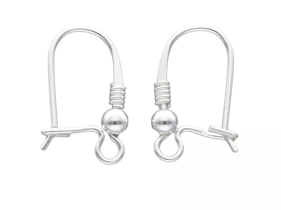 P3G95 BIGLE ZAMKNIĘTE Z KULKĄ SREBRO 925 - 1 PARA