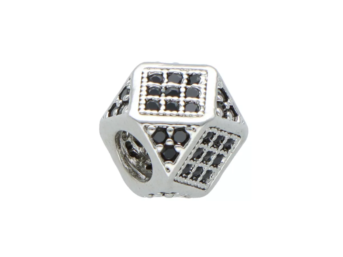 P5L32 PRZEKŁADKA OZDOBNA Z MIEDZI Z CYRKONIAMI - 1 SZTUKA