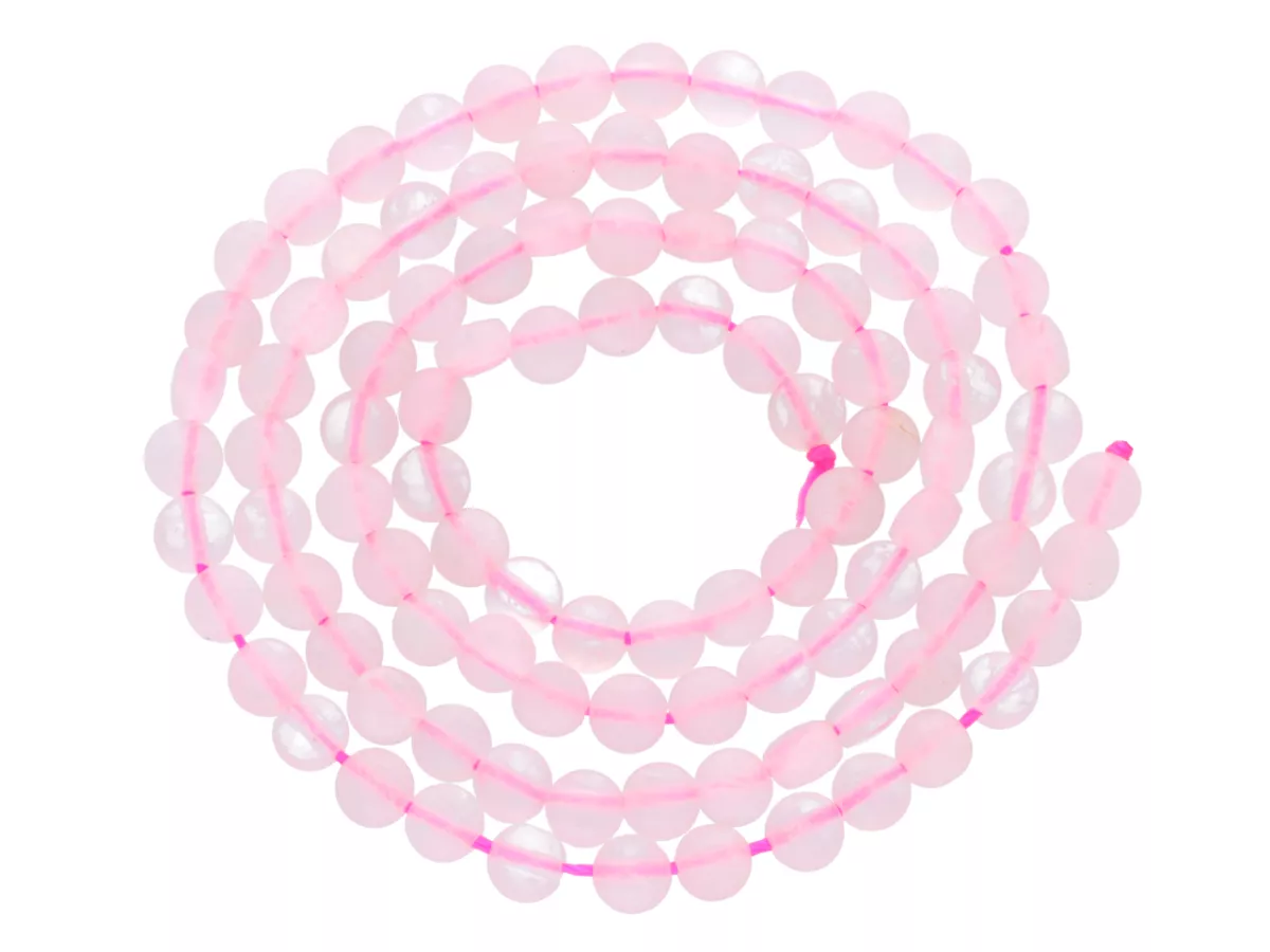 K7H36 KWARC RÓŻOWY DYSK FASETOWANY 4/2,5 mm - 1 SZNUR