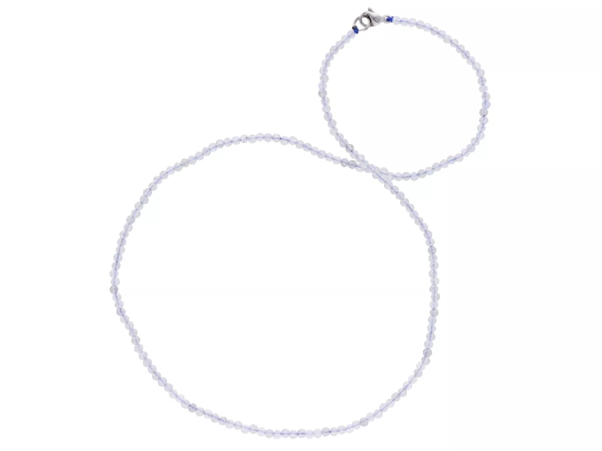 N2P21 NASZYJNIK LABRADORYT KULE FASETOWANE 2,5 mm