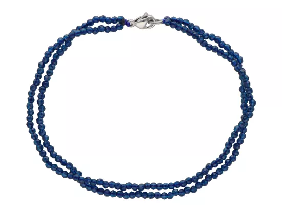 R3B54 BRANSOLETKA NIEBIESKI SZAFIR KULE FASETOWANE 2 mm