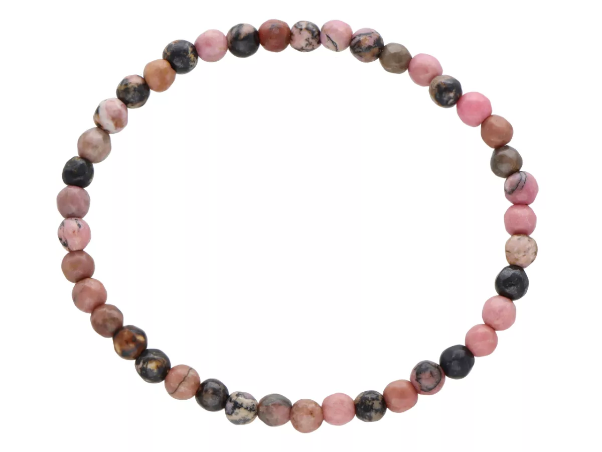 R4U92 BRANSOLETKA RODONIT KULE FASETOWANE 4,5 mm