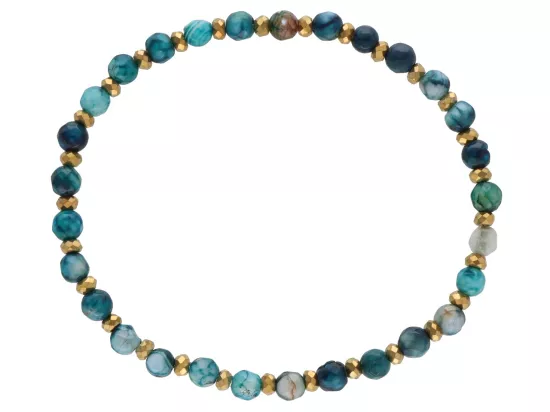 R5B02 BRANSOLETKA AGAT I HEMATYT