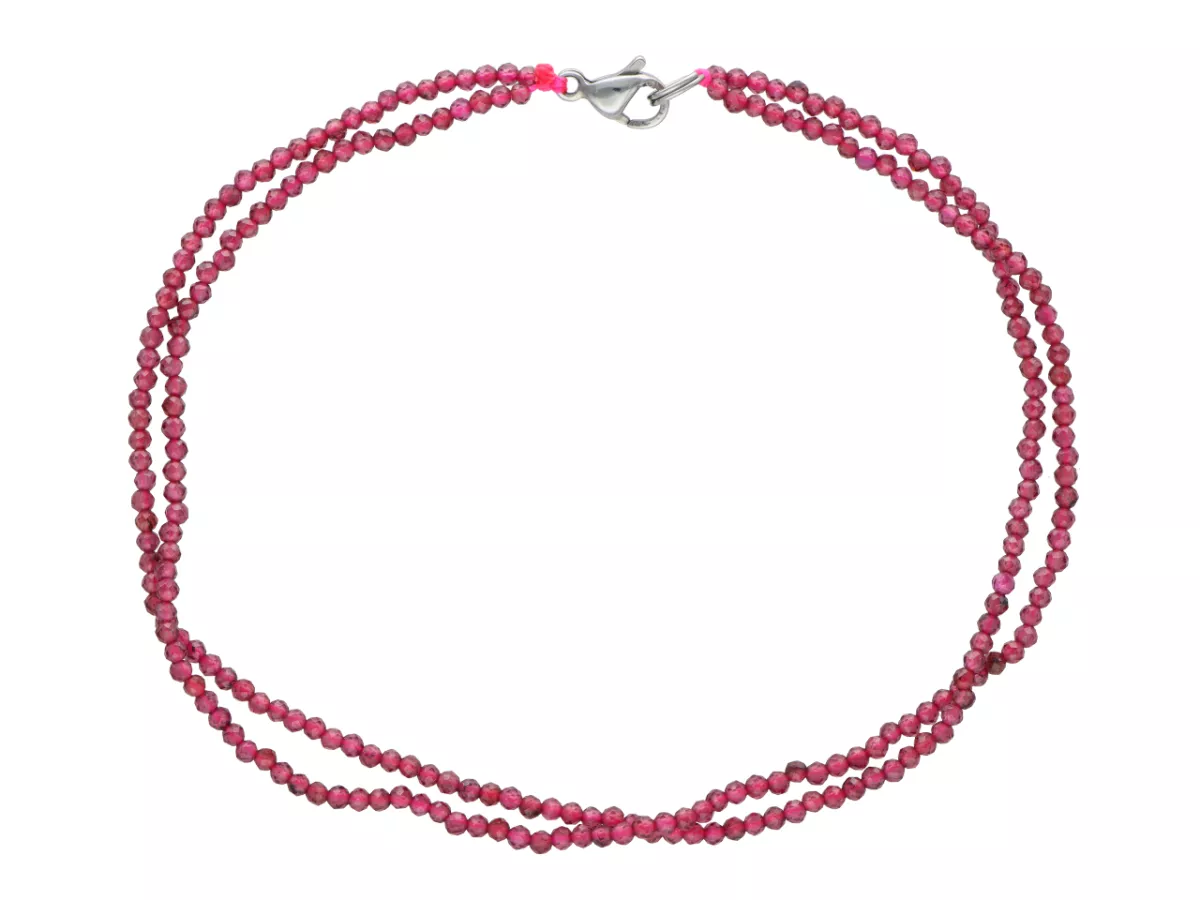 R3B42 BRANSOLETKA GRANAT KULE FASETOWANE 2 mm