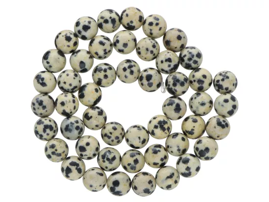 K5Y58 JASPIS DALMATYŃSKI KULE 8,5 mm - 1 SZNUR