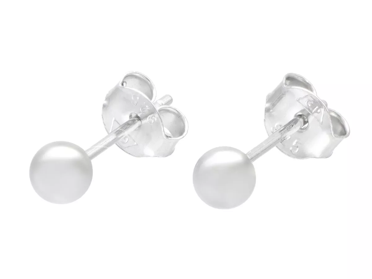 P3M22 KOLCZYKI KULKA 4 mm SREBRO 925 - 1 PARA