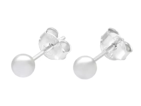 P3M22 KOLCZYKI KULKA 4 mm SREBRO 925 - 1 PARA