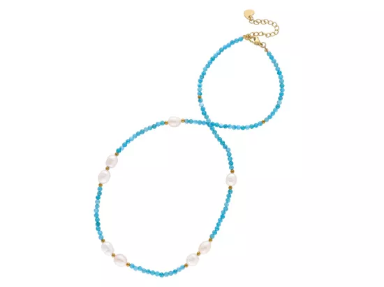 N3M70 NASZYJNIK APATYT I PERŁA NATURALNA