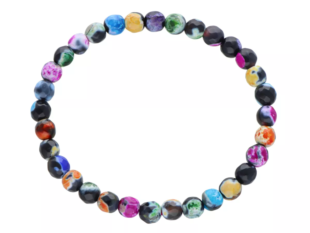 R4J42 BRANSOLETKA AGAT KULE FASETOWANE 6 mm