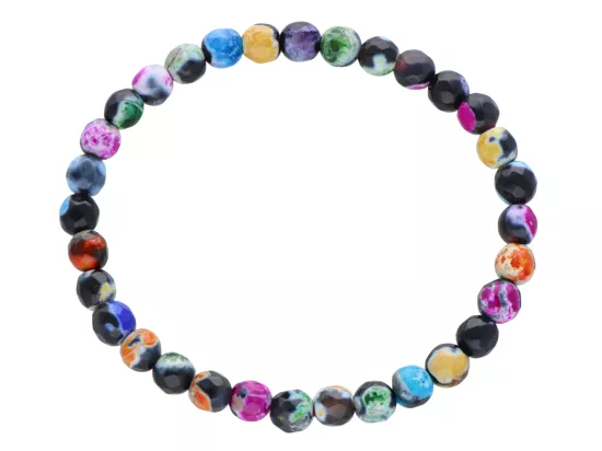 R4J42 BRANSOLETKA AGAT KULE FASETOWANE 6 mm