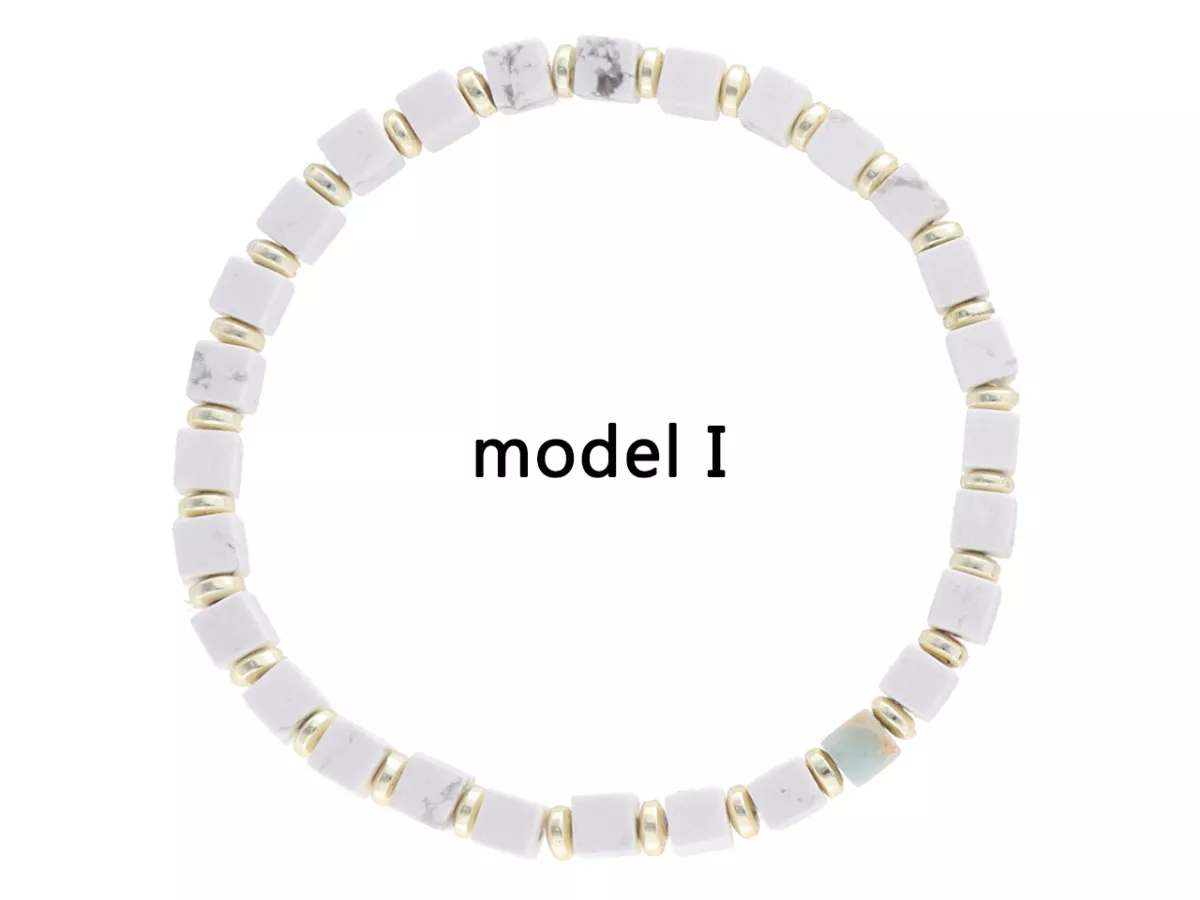 R4O90 BRANSOLETKA HOWLIT BIAŁY LUX I HEMATYT