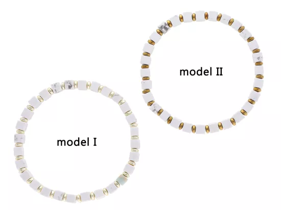 R4O90 BRANSOLETKA HOWLIT BIAŁY LUX I HEMATYT