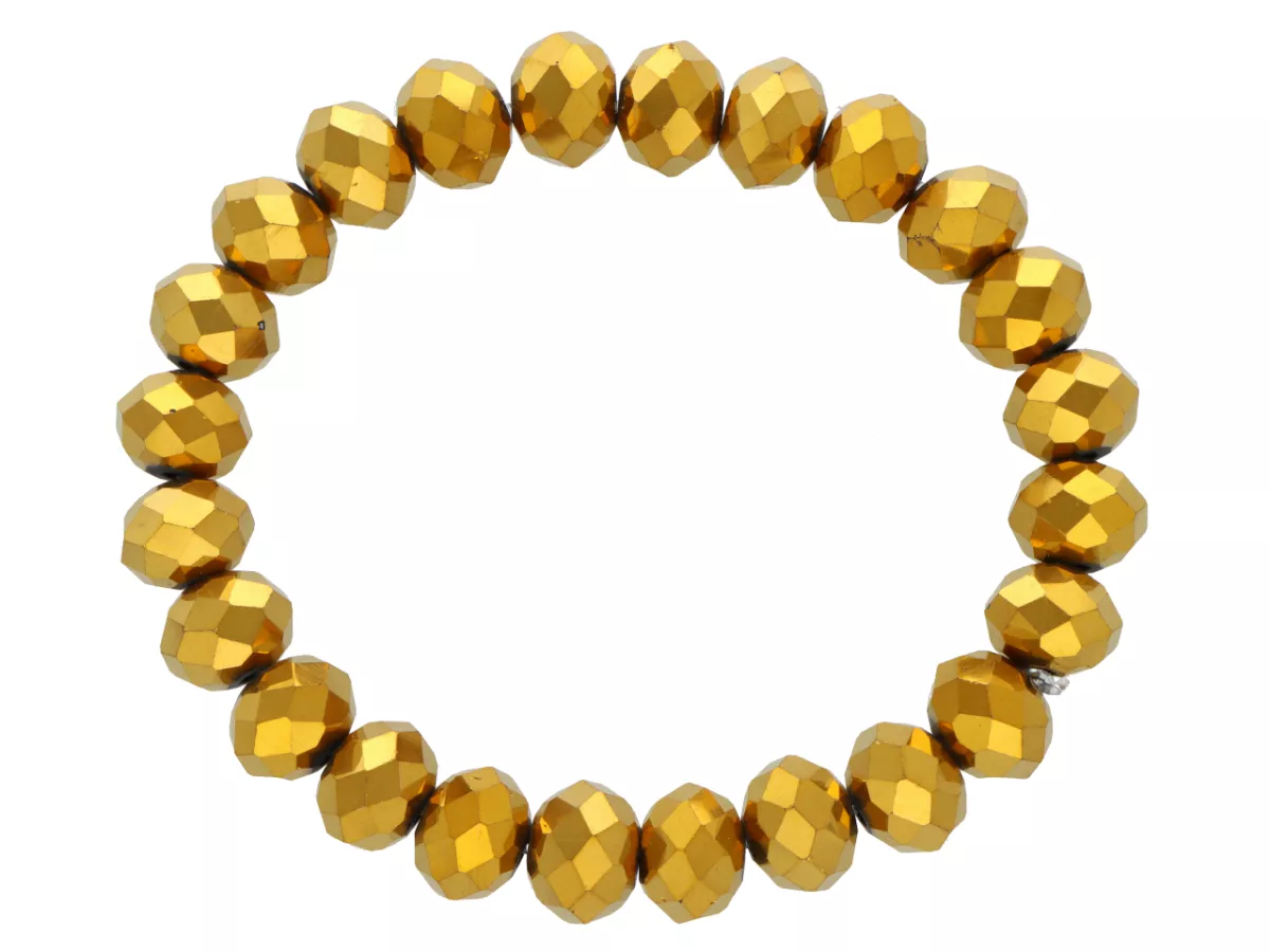 R4Z71 BRANSOLETKA KRYSZTAŁKI 10 mm NA GUMCE